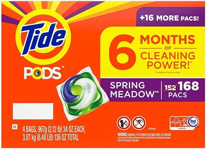 Tide PODS Liquid Laundry Detergent Pacs, Spring Meadow (168 ct.) - Product Image