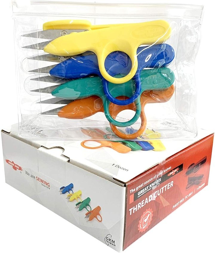 Golden Eagle Right/Left Craft Sewing Pruning Thread Scissors in Soft Vinyl Pouch 4pcs a Pack (4pcs Assorted Colors) - Product Image