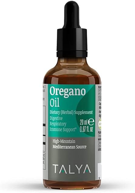 TALYA Oregano Oil 0.67 fl.oz | Oil of Oregano Liquid | Immune Support, High Carvacrol, Digestive Health | Non-GMO | Vegan | Mediterranean Oregano - Product Image