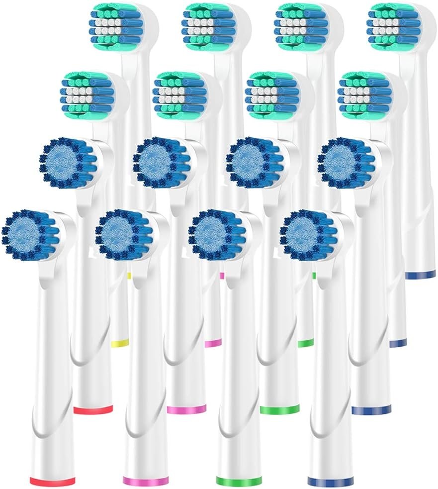 KHBD Replacement Heads Compatible with Oral B Braun Toothbrushes Electric- 16 Pack Professional Precision & Sensitive Brush Heads Refill for Oral B 7000/Pro 1000/9600/ 5000/3000/8000 - Product Image
