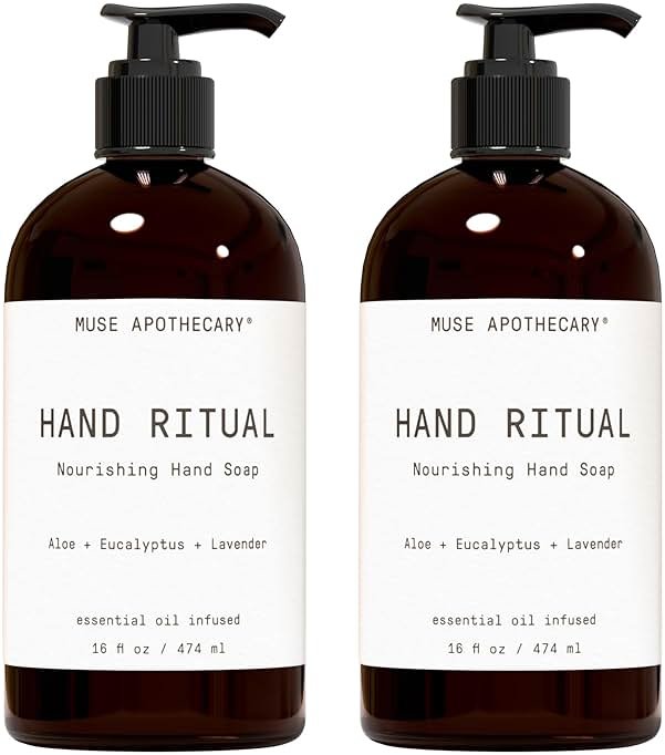 Muse Apothecary Hand Ritual - Aromatic and Nourishing Hand Soap, Infused with Natural Aromatherapy Essential Oils - USDA Certified Biobased - 16 oz, Aloe + Eucalyptus + Lavender, 2 Pack - Product Image