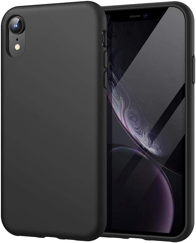 JETech Silicone Case for iPhone XR, 6.1-Inch, Silky-Soft Touch Full-Body Protective Case, Shockproof Cover with Microfiber Lining (Black) - Product Image