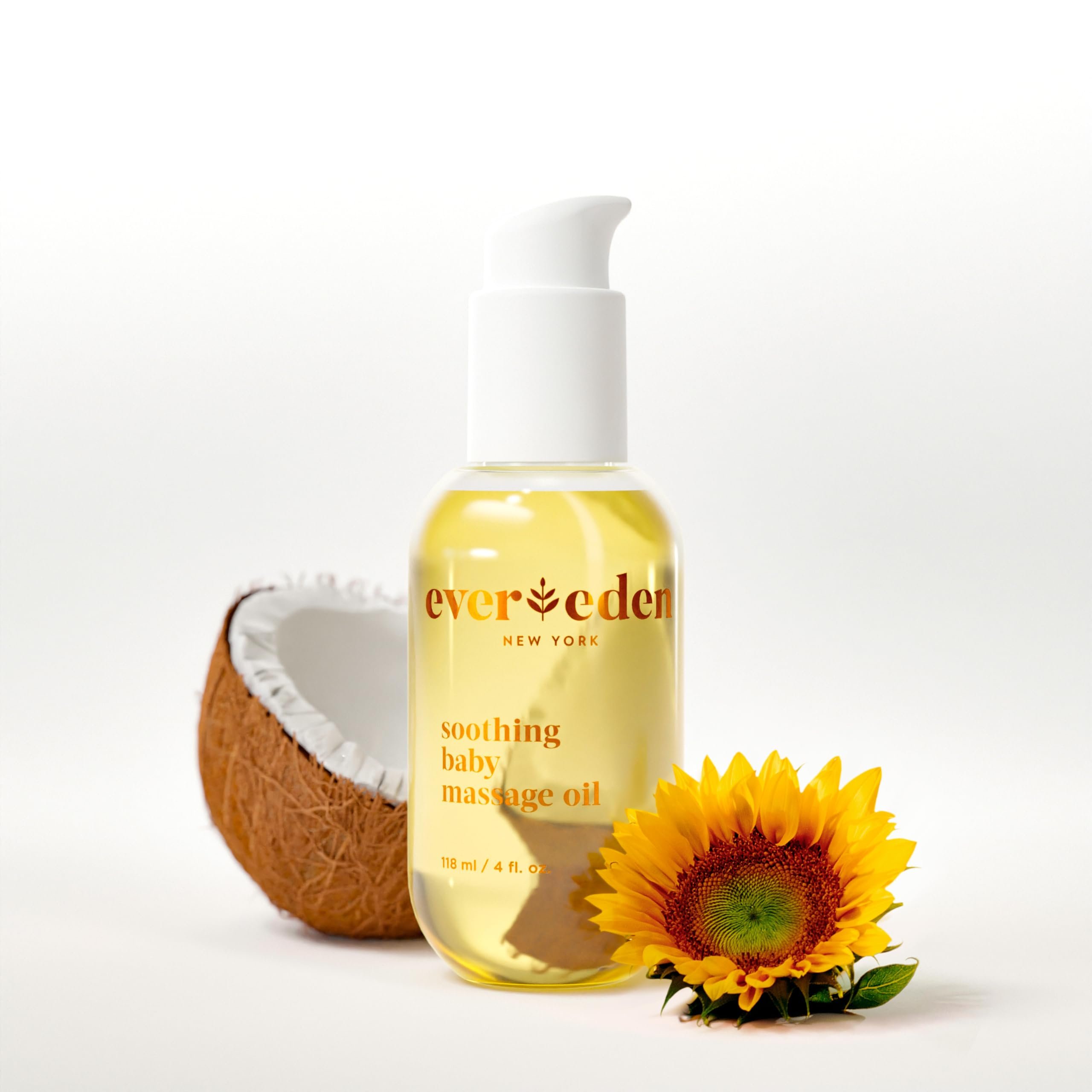 Evereden Soothing Baby Massage Oil 4 fl oz. | Clean Baby Care | Non-toxic and Fragrance Free | Clean Ingredients - Product Image