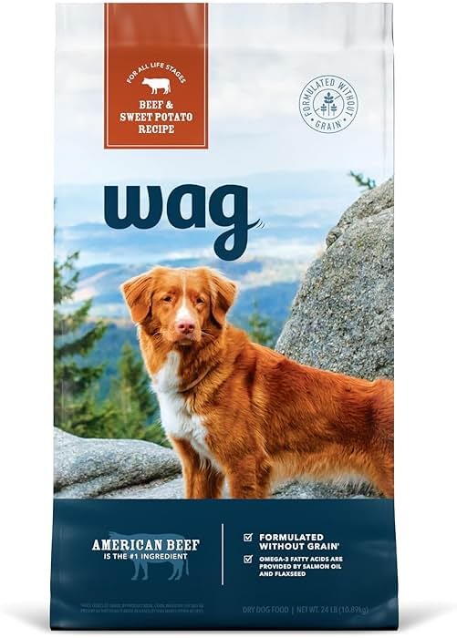 Amazon Brand - Wag Dry Dog Food Beef & Sweet Potato, Grain Free 24 lb Bag - Product Image