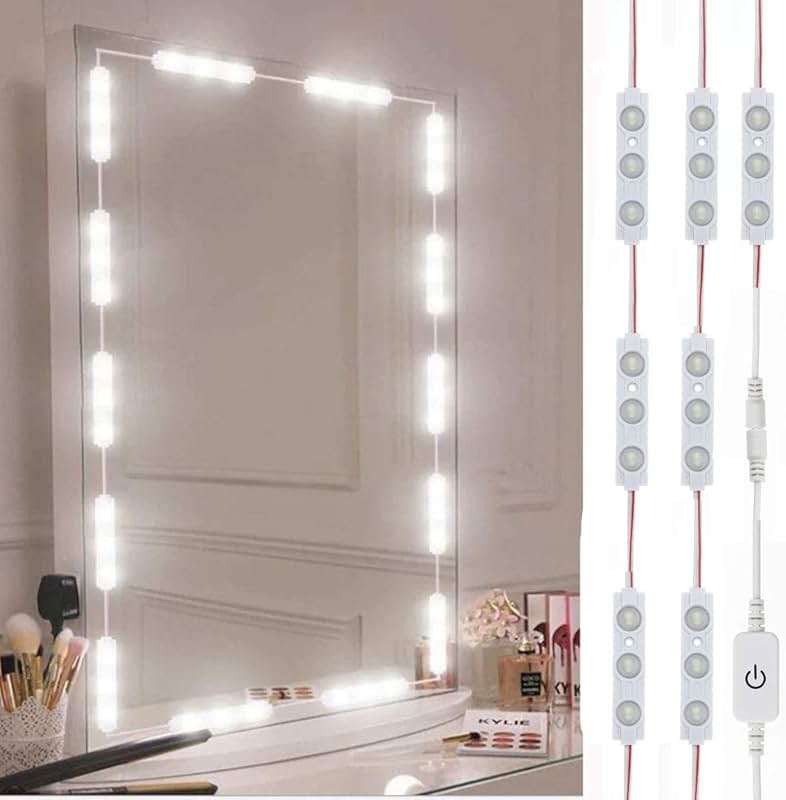 Led Vanity Mirror Lights, Hollywood Style Vanity Make Up Light, 10ft Ultra Bright White LED, Dimmable Touch Control Lights Strip, for Makeup Vanity Table & Bathroom Mirror, Mirror Not Included - Product Image