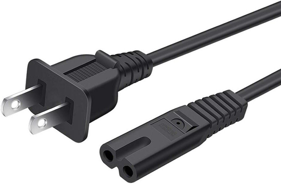 Power Cord Replacement Compatible with Sony Playstation3 PS3, Playstation4 PS4, Playstation2 PS2 Slim Edition Game Console, PSP, PSV - [UL Listed] 6FT Extension 2 Prong 18AWG Power Cord Cable Supply - Product Image
