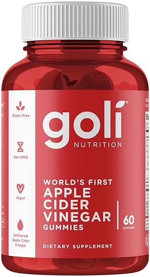 Goli Apple Cider Vinegar Gummies - Worlds First ACV Gummy with Vitamin B12, Beetroot & Pomegranate - Vegan, Non-GMO, Gluten-Free - Product Image