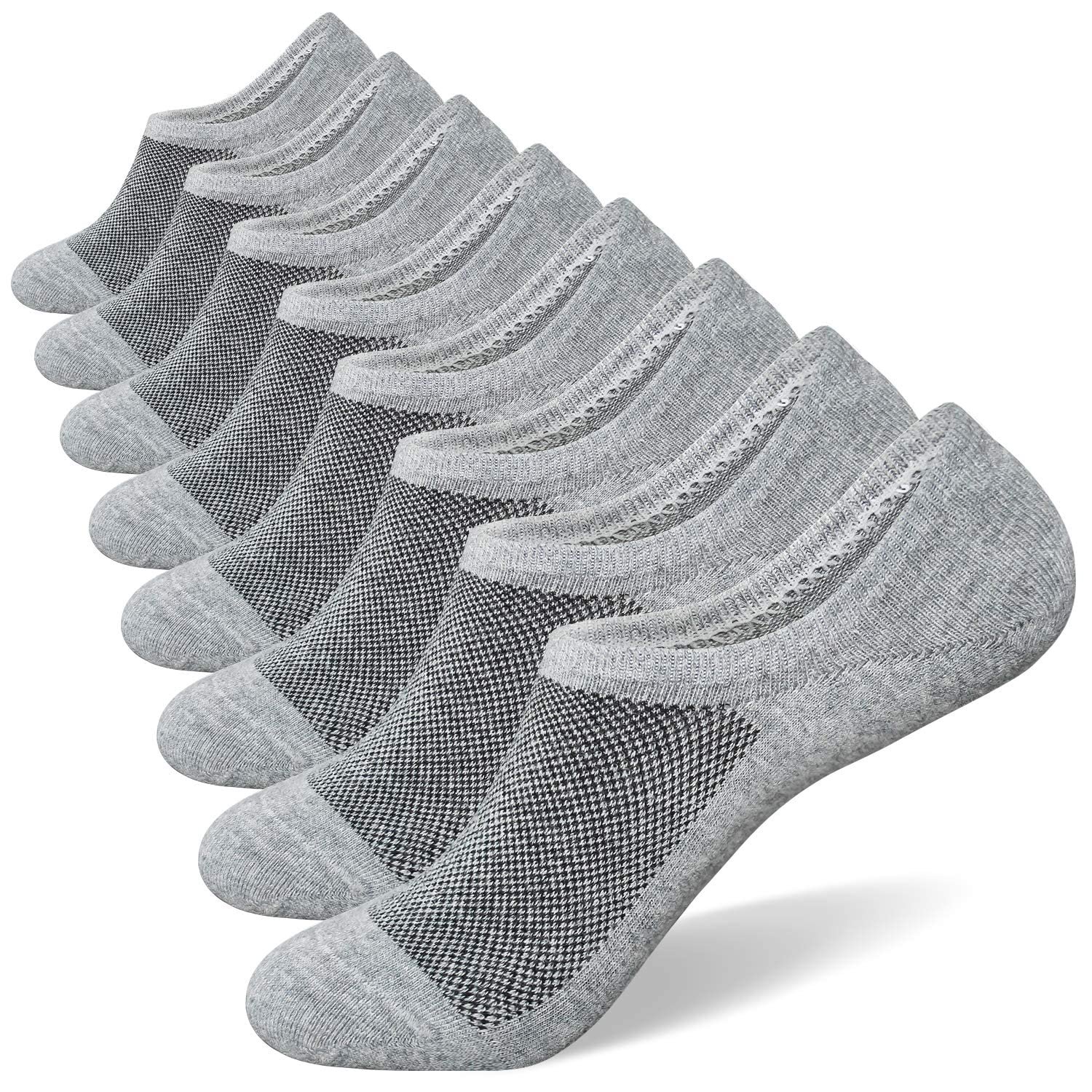 SIXDAYSOX No Show Socks for Men 6/8 pack Cotton Thin Low Cut Non Slip for Loafer Flats Sneakers 5-8/9-11/12-15 - Product Image