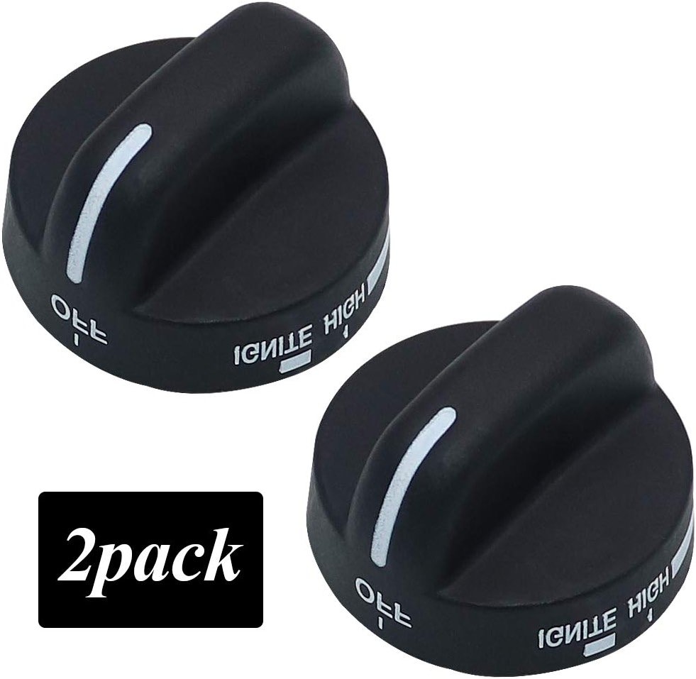 AMI PARTS 8273103 Range Control Knob Replacement Part - Compatible with Whirlpool Gas Stove - Replace WP8273103 AP6012363 (2pcs Black) - Product Image