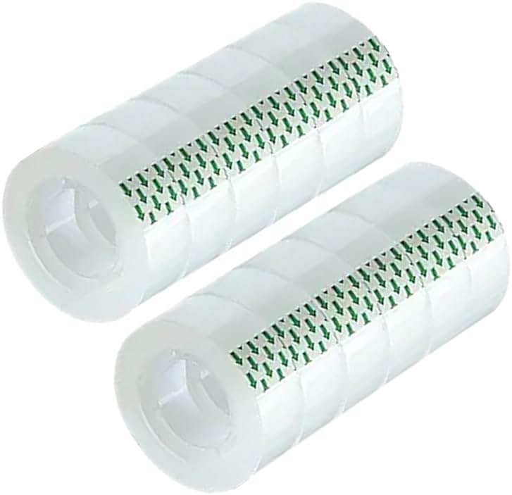 MJUNM 12 Rolls Transparent Tape Refills Rolls 3/4-Inch x 1000 inch, 1 inch Core, Clear Gift Wrapping Tape Refill Roll for Office, Home, School - Product Image