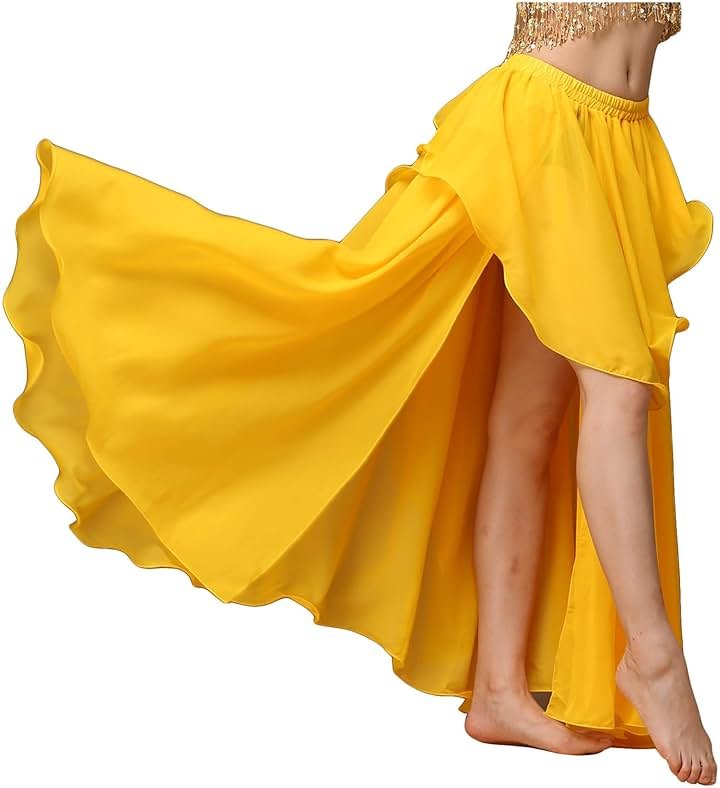 Wuchieal Women's Fairy Belly Dance Skirt Large Swing Skirts Women Belly Dancing Practice Skirt - Product Image