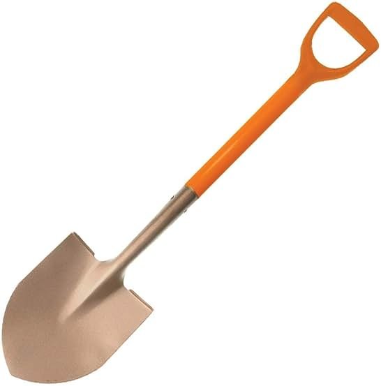 CS Unitec | Non-Sparking Round Shovel | 240 X 280 mm | Nupla D-Handle | Aluminum Bronze | Non-Magnetic | Corrosion Resistant | EX1006D-280A - Product Image