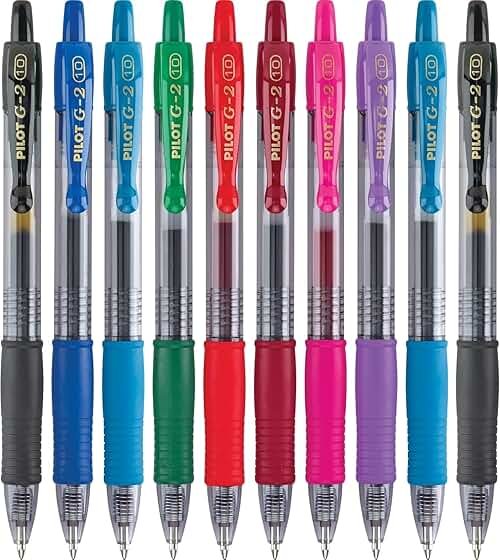 Pilot G2 Premium Retractable Gel-Ink Rolling Ball Pens, Bold Point (1.0mm), 1.0 Gel Pens, Assorted, 10-Pack - Ideal for School, Journaling, & Office Writing - Product Image