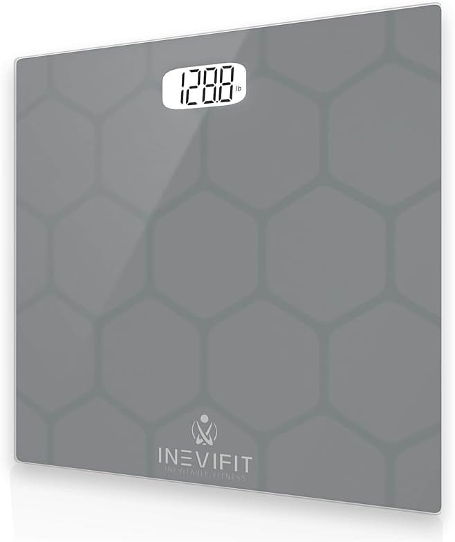 INEVIFIT Bathroom Scale, Highly Accurate Digital Bathroom Body Scale, Measures Weight up to 400 lbs. Includes Batteries - Product Image