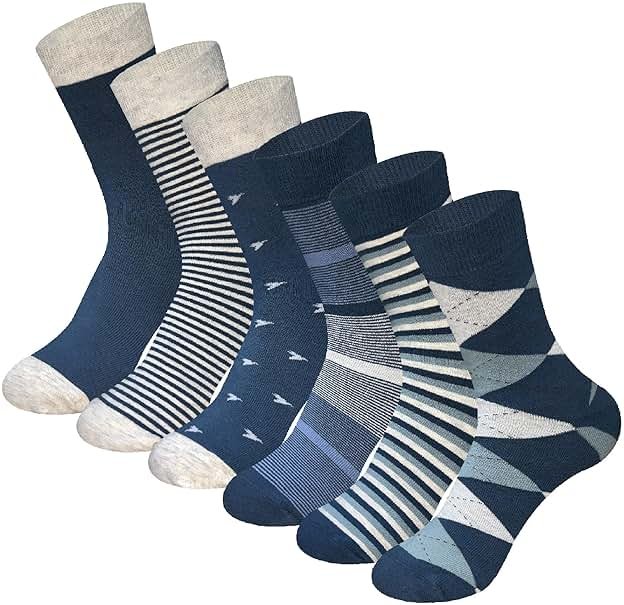 MAGIARTE Mens Dress Socks Combed Anti-pilling Cotton Calf Length Moisture Wicking odor Control Casual Crew Socks for Men - Product Image