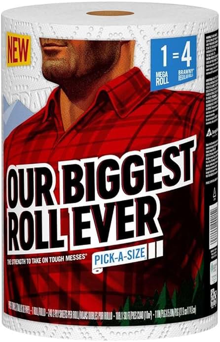 Brawny® Pick-A-Size® Paper Towels, 1 Mega Roll = 4 Regular Rolls - Product Image
