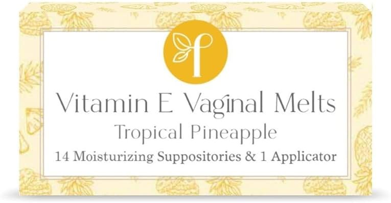 Femallay Organic Vitamin E Vaginal Melts – Feminine Moisture, Comfort & Hydration – Tropical Pineapple, 1-Pack - Product Image