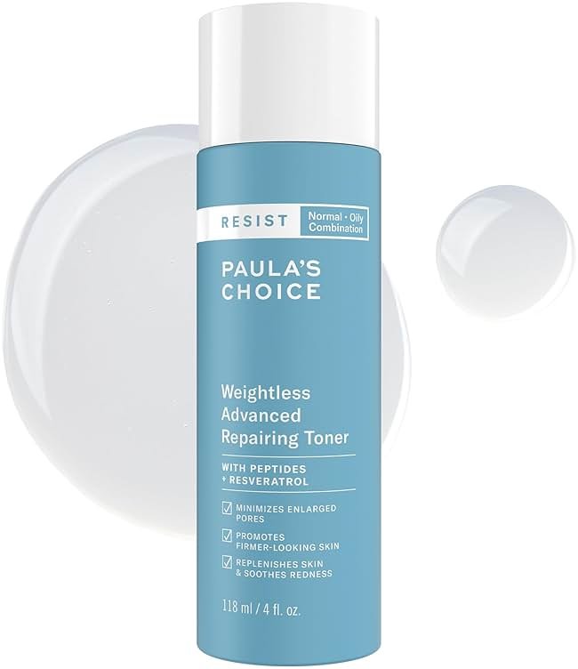 Paula's Choice Resist Weightless Advanced Repairing Face Toner, Facial Toner with Niacinamide & Hyaluronic Acid, Improves Skin & Boosts Hydration, Normal, Combination, Oily Skin, Fragrance Free, 4oz - Product Image