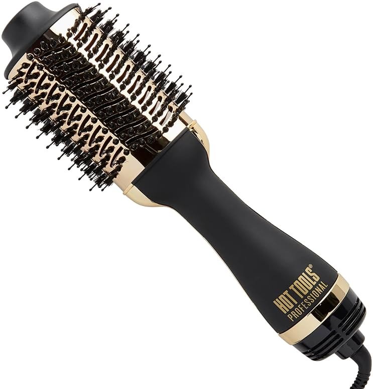 HOT TOOLS 24K Gold Blow Dryer Brush, Round Brush Blow Dryer for Salon-Worthy Blowouts in One Step, Fast Styling & Long-Lasting Results - Product Image