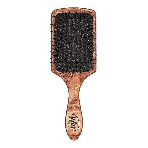 Wet Brush Paddle Hair Brush, Traditional Wood- Ultra-Soft IntelliFlex Detangling Bristles with AquaVent Design For Spreading Hair Treatments Evenly - Pain-Free Hair Brush For Women & Men - Product Image