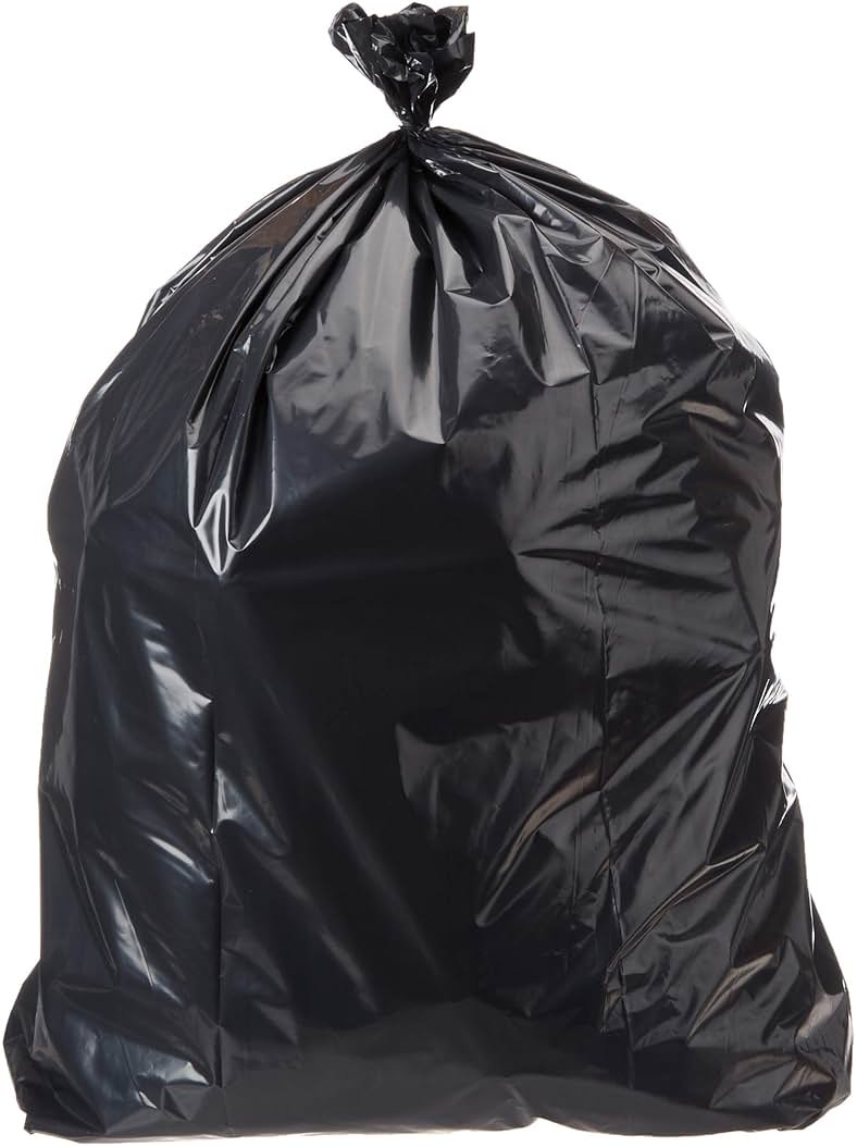 AmazonCommercial 23 Gallon SlimJim Trash Bags for Rubbermaid Receptacles, 1.1 Mil, Black, 150 Count - Product Image