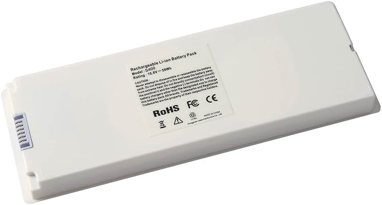 ARyee 59Wh 10.8V A1185 Laptop Battery Replacement for Apple MacBook 13 A1181 MA561 MA254 MA255 MB402 MB061 MB062 (Mid/Late 2006, Mid/Late 2007, Early/Late 2008, Early/Mid 2009) - Product Image