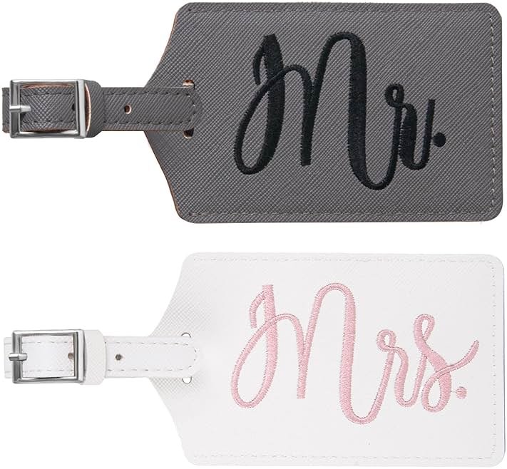 Mr and Mrs Tags, Wedding Gifts for Couples 2026, Personalized Engagement Gifts for Couples, Bridal Shower Gift for Newlyweds, Bride and Groom Travel Essentials - Product Image
