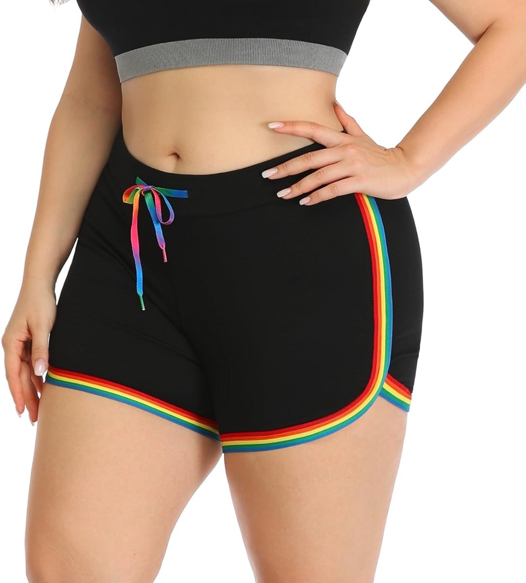 HDE Plus Size Dolphin Shorts for Women Running Workout Short Athletic Bottoms - Product Image