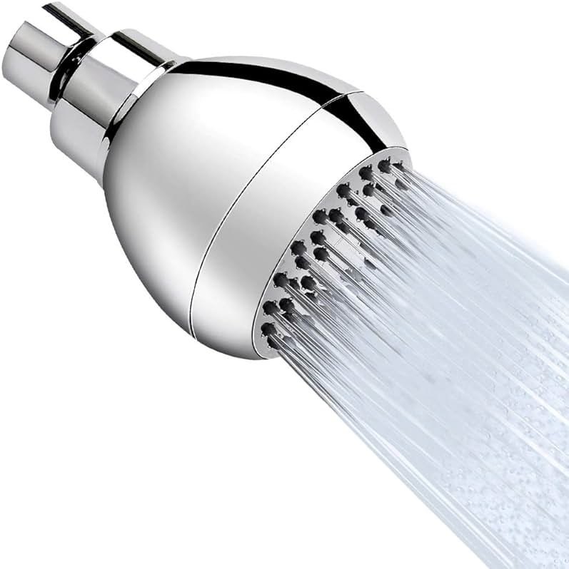 Aisoso High Pressure Shower Head 3 Inches Anti-clog Anti-leak Fixed Showerhead Chrome with Adjustable Swivel Brass Ball Joint for Relaxing and Comfortable Shower Experience - Product Image