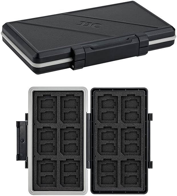 36 Slots Memory Card Case Water-Resistant Anti-Shock Memory Card Wallet for 24 Micro SD SDXC SDHC TF Cards and 12 SD SDXC SDHC Cards | Compact Micro SD Card Holder Wallet for 24 Micro SD SDXC SDHC TF Cards and 12 SD SDXC SDHC Cards, Ergonomic Locking Systerm - Product Image