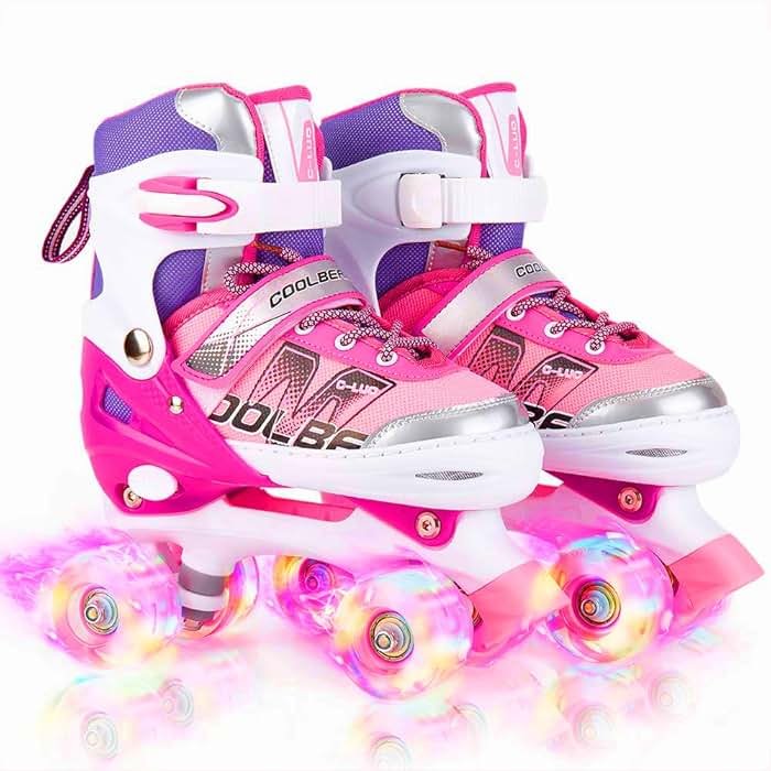 Sowume Adjustable Roller Skates for Girls and Women, All 8 Wheels of Girl's Skates Shine, Safe and Fun Illuminating for Kids - Product Image