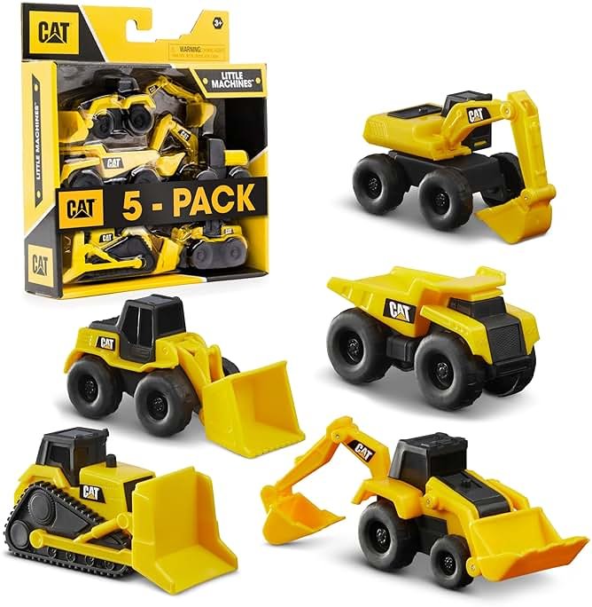 Cat Construction Little Machines 5 Pack - Great Cake Toppers - Product Image