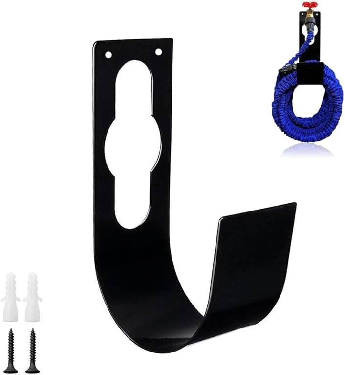 SupKing Hose Holder Wall Mount,Heavy Duty Garden Hose Hanger Reel Metal Hose Hooks Fit to100ft Expandable Watering Hose Storage - Product Image