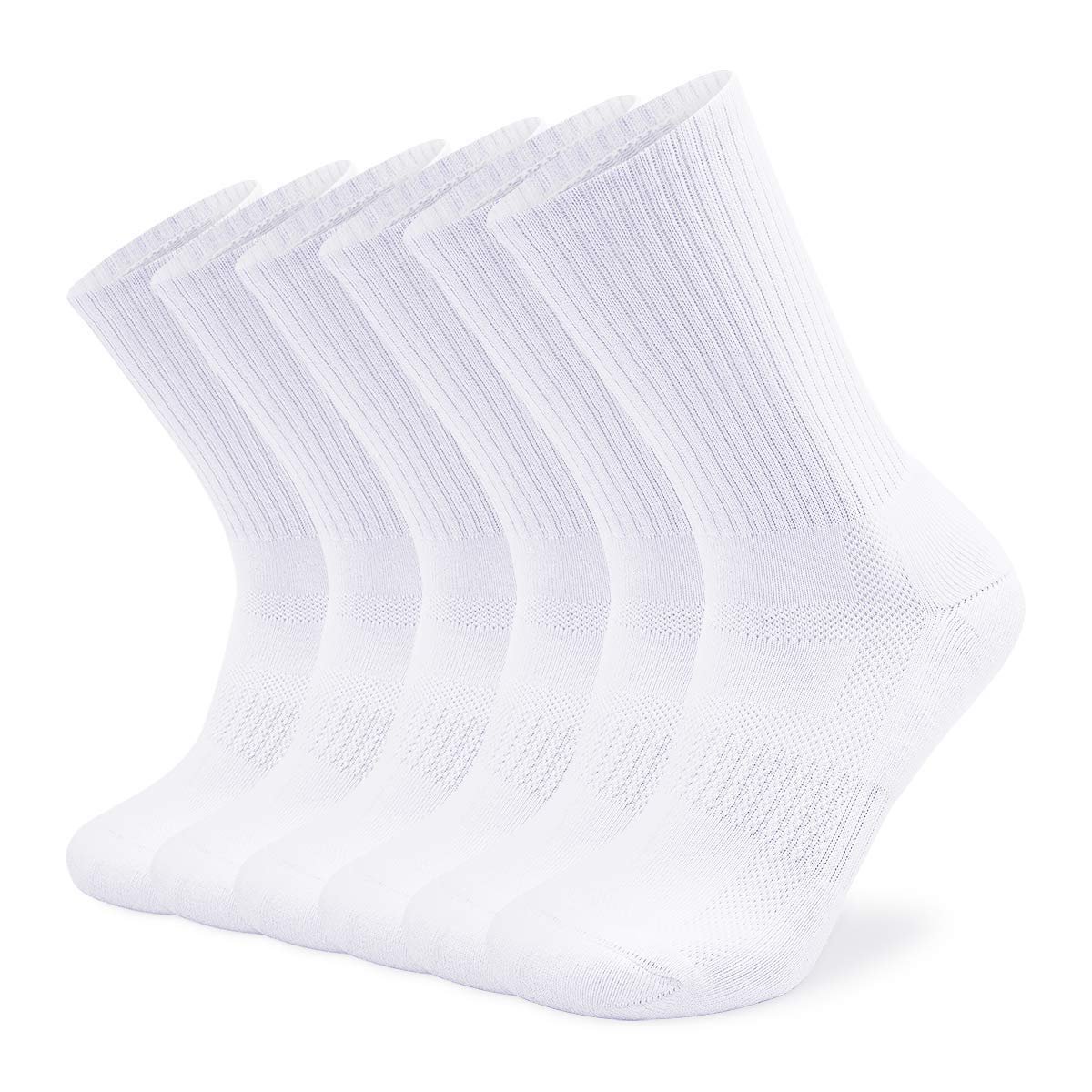 SOX TOWN Unisex Cushioned Crew Training Athletic Socks Men & Women with Combed Cotton Moisture Wicking Breathable Performance - Product Image