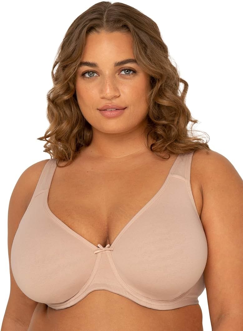 Fit For Me By Fruit of the Loom Women's Plus Size Cotton Unlined Underwire Bra-Pinch-Free Straps - Side and Back Smoothing - Product Image