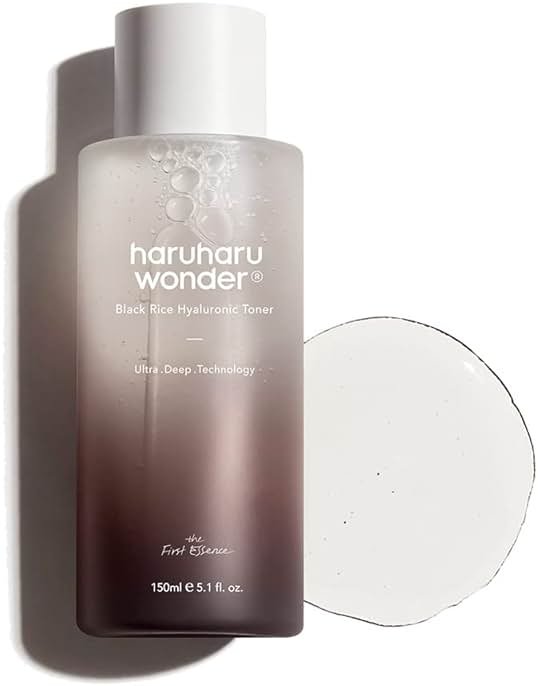 haruharu Wonder Black Rice Hyaluronic Toner, Deep Hydration, Glass Skin, Hyaluronic Acid, Lavender Oil, Skin Plumpling, Korean Skincare, Vegan, Cruelty-Free, 5.1 fl.oz - Product Image