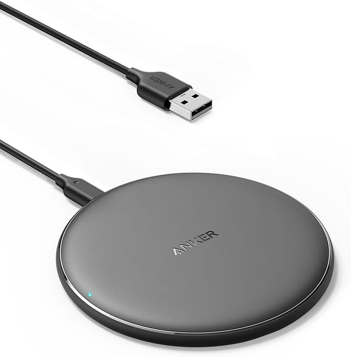 Anker 313 Wireless Charger (Pad), Qi-Certified, 10W Max Fast Charging for Samsung, Compatible with iPhone 16 Plus/15 Plus/14 Plus/12, AirPods (No AC Adapter, Not MagSafe Magnetic Charging Compatible) - Product Image