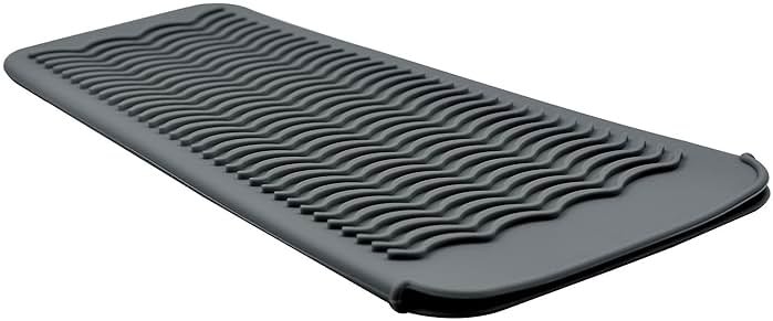 EIOKIT Silicone Heat Resistant Mat for Hair Iron, 11 x 5 inch, Grey, 1 Pack - Product Image