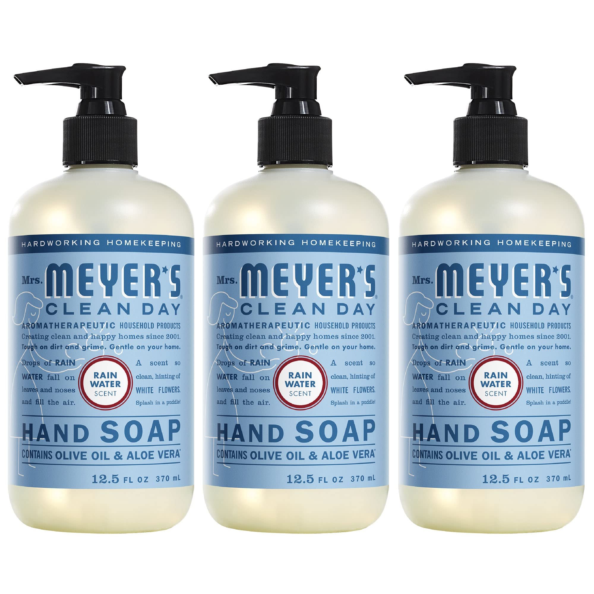 MRS. MEYER'S CLEAN DAY Hand Soap, Rain Water Scent, 12.5 Fl Oz Bottle - 3 Pack - Product Image
