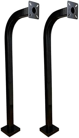 42” Pad Mount Gooseneck 2 Universal Heavy-Duty Steel Keypad Intercom Bolted Stand Curve Pedestal Slide Gate Post Offset Curb Mounts 13” Sweep for Card Readers and Access Control Keypads – Eagle EG088 - Product Image
