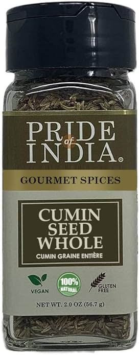 Pride of India Cumin Seeds Whole 2 oz | Jeera Whole Spice Seeds for Cooking & Seasoning | Aromatic Indian Cumin Seeds for Curry, Rice, Masala & Everyday Kitchen Use | Fresh & Easy to Use - Product Image