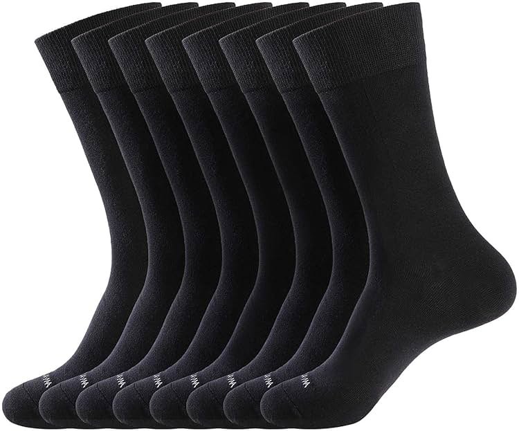 WANDER Men's Dress Socks Cotton Thin Classic Lightweight Socks 6/8 Pairs Solid & Patterned Soft Breathable Socks - Product Image