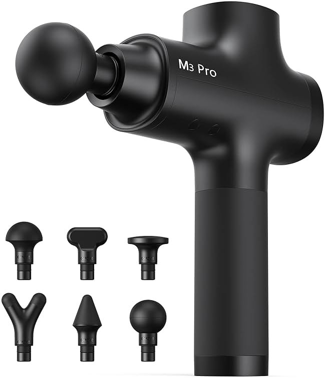 Opove M3 Pro 2 Massage Gun Deep Tissue Percussion Muscle Massager for Workout, Handheld Percussive Therapy Fascia Gun for Athletes Fast Recovery 4-8 Hours Long Battery Life, Powerful, Quiet, Black - Product Image