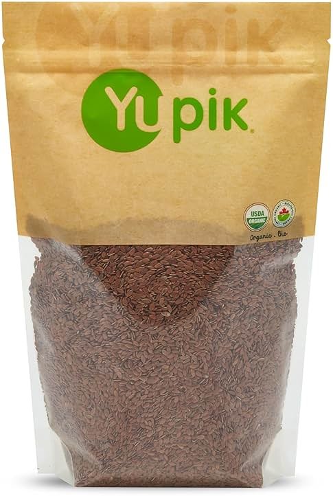 Yupik Organic Brown Flax Seeds, 2.2 lb (35.3 oz), Gluten-Free, Non-GMO, Kosher, Vegan, Raw Seeds, Rich in Omega-3, Excellent Source of Fiber, Plant-Based Protein, Ideal for Baking & Topping - Product Image