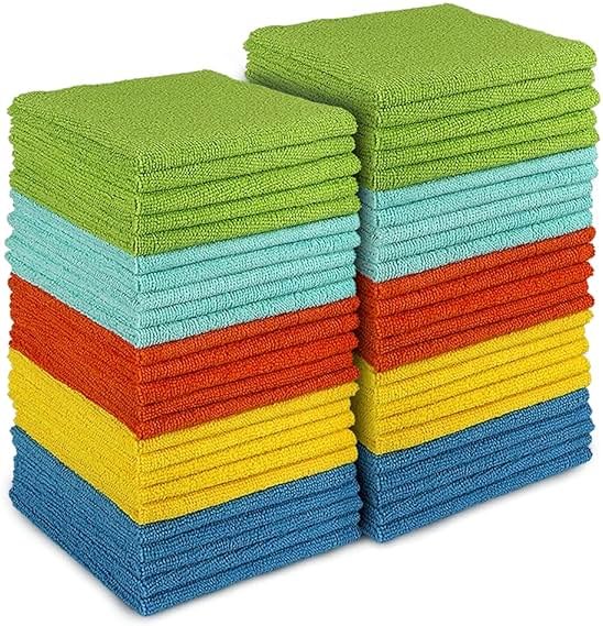 AIDEA Microfiber Cleaning Cloth, 50PK, Microfiber Towels for Cars, All Purpose Cleaning Rags for House, Dusting Cloth for Kitchen, Car, Window, 12"×12" - Product Image