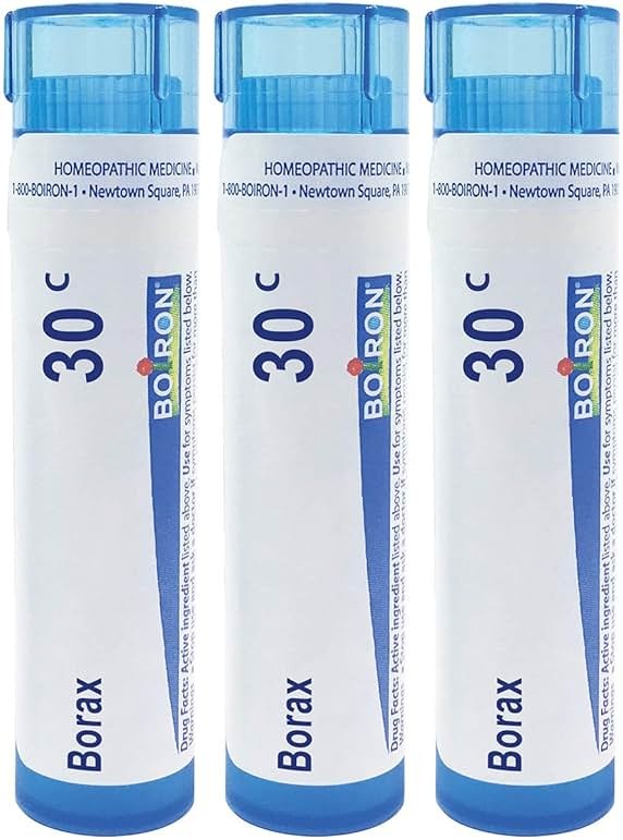 Boiron Borax 30C Homeopathic Medicine for Canker Sores - Pack of 3 (240 Pellets) - Product Image