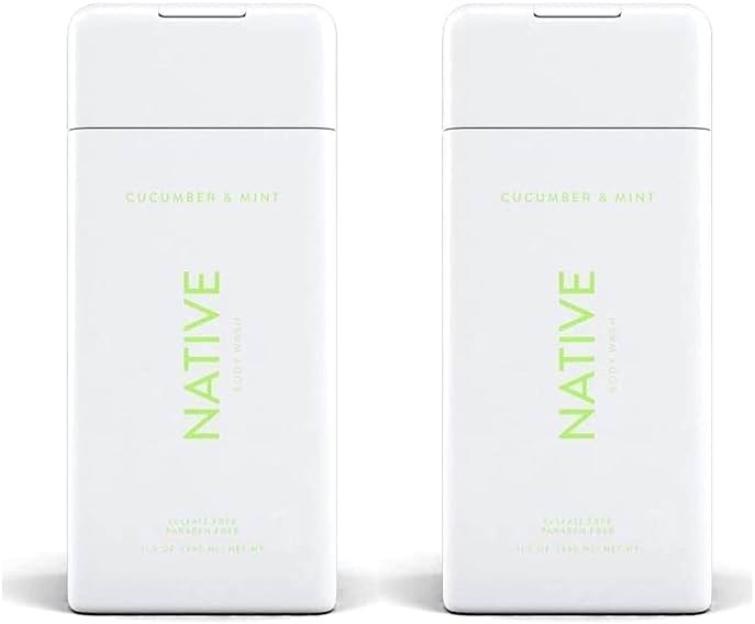 Native, Cucumber and Mint Body Wash 11.5 oz Bottles x2 - Product Image
