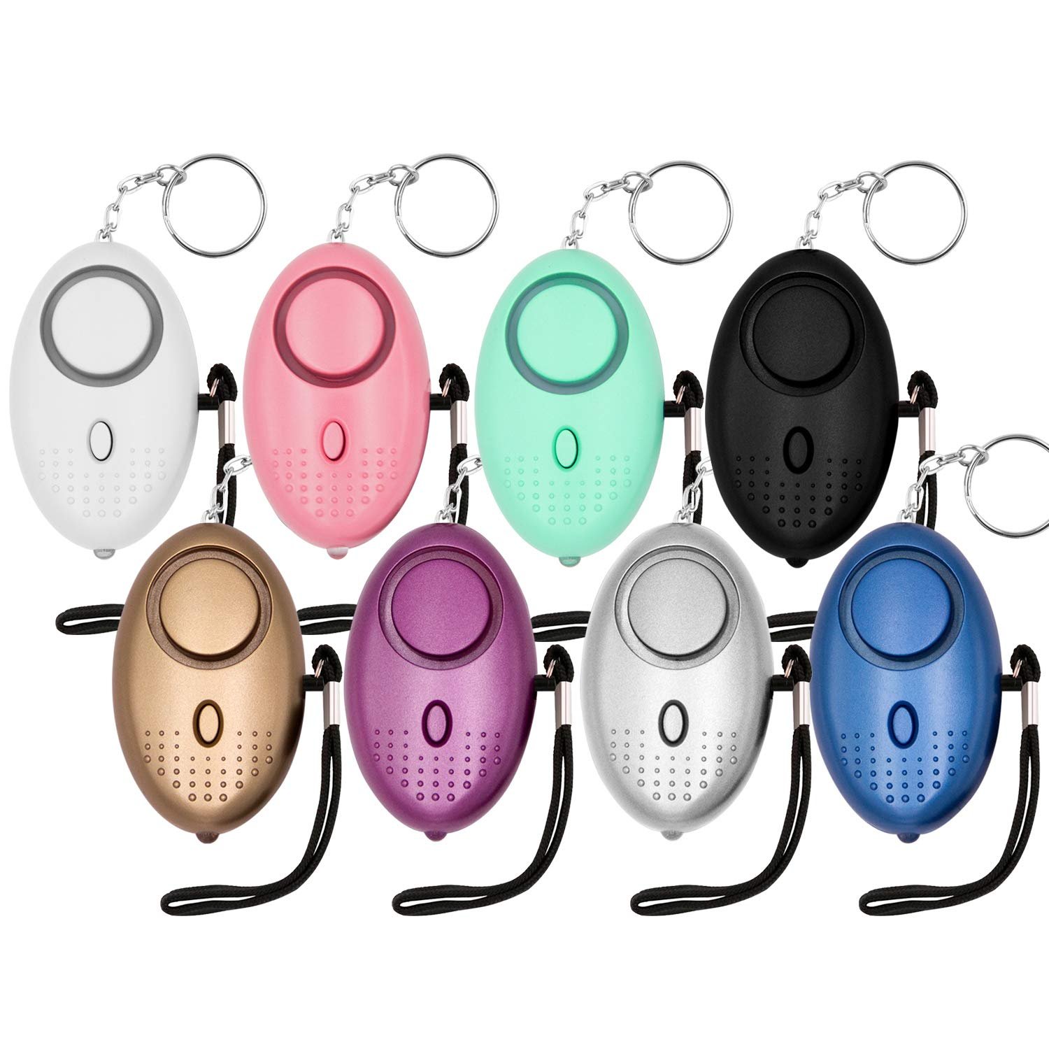 KOSIN Safe Sound Personal Alarm, 8 Pack 140DB Personal Security Alarm Keychain with LED Lights, Emergency Safety Alarm for Women, Men, Children, Elderly - Product Image