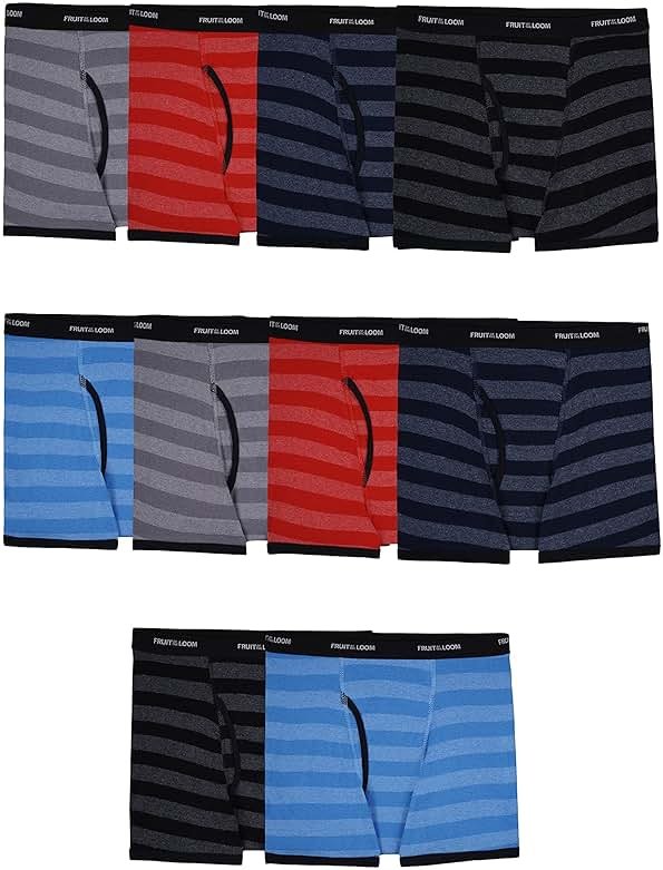 Fruit of the Loom boys And Toddler Boxer Briefs, Tag Free & Breathable Underwear, Assorted Color Multipacks - Product Image