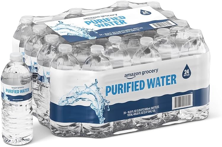 Amazon Grocery, Purified Water, 16.9 Fl Oz, 24 Ct - Product Image